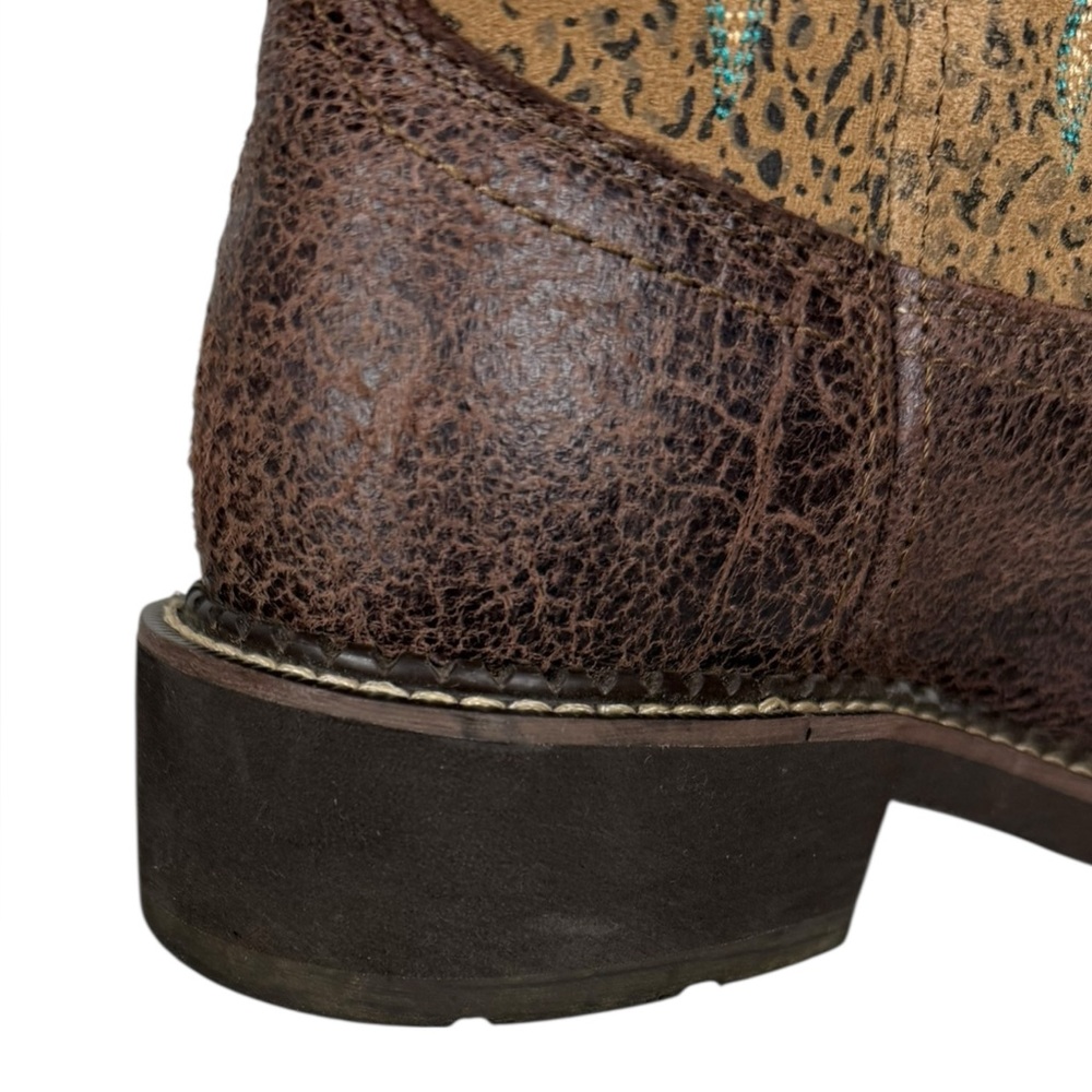 Ariat FatBaby Leopard Cowboy Boots Womens US 8 B Brown 10015363 Outdoors Leather - Picture 11 of 16